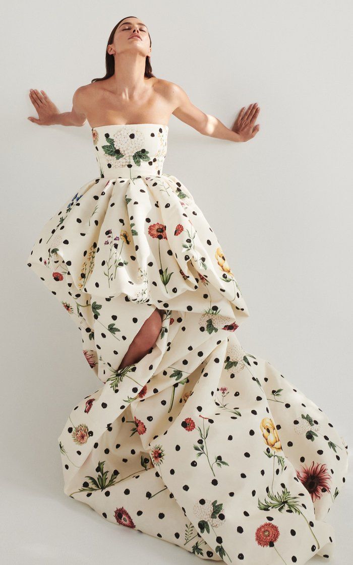 Polka Dot Floral Faille Gown