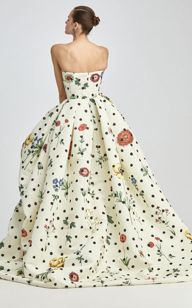Polka Dot Floral Faille Gown
